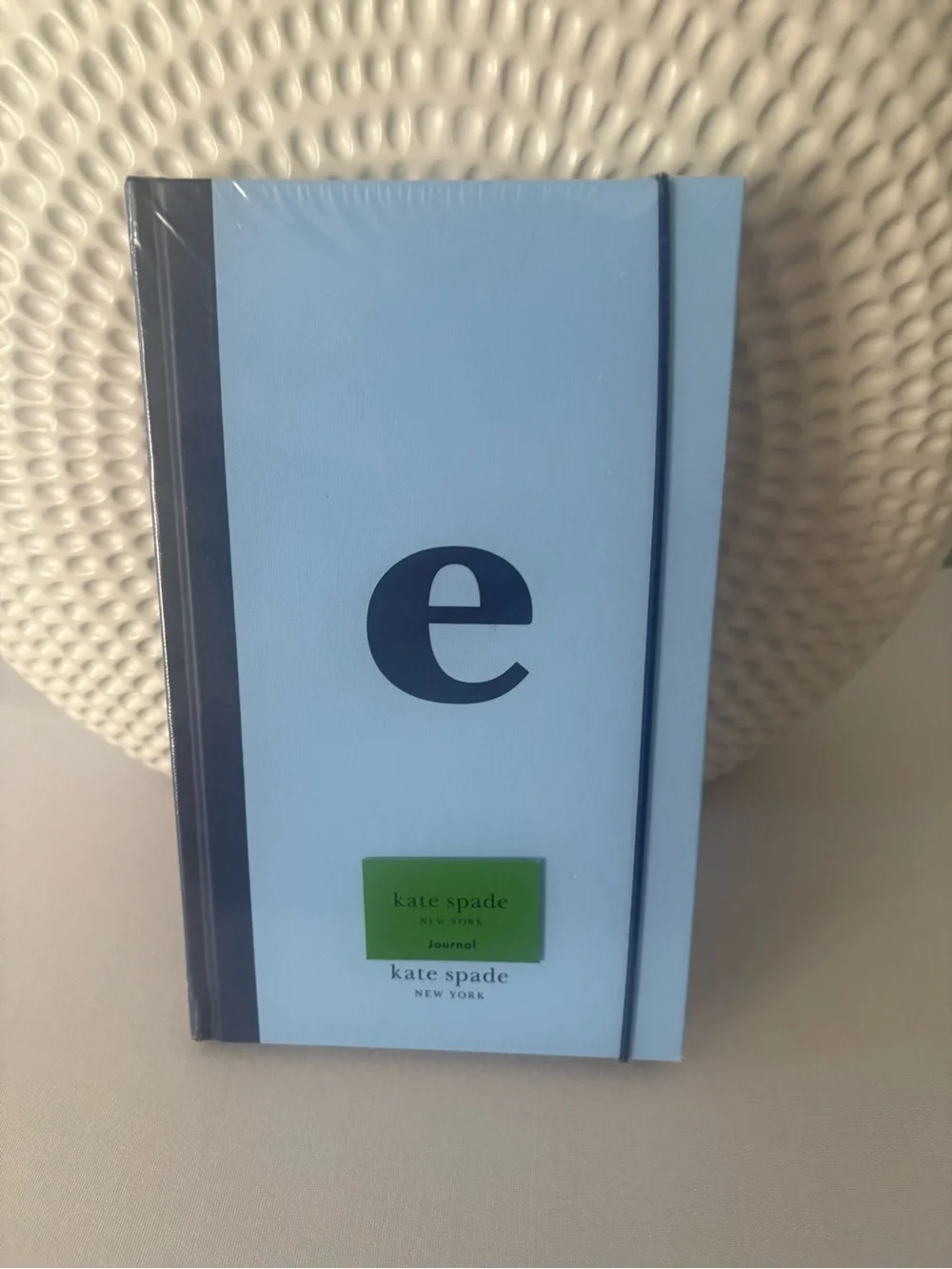kate spade light blue journal with navy accents
